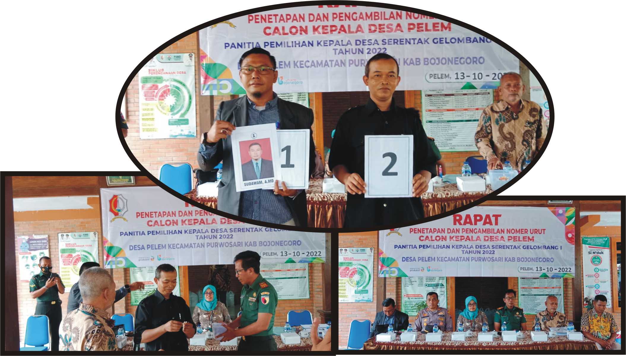 PENETAPAN DAN PENGAMBILAN NOMOR URUT CALON KEPALA DESA PELEM