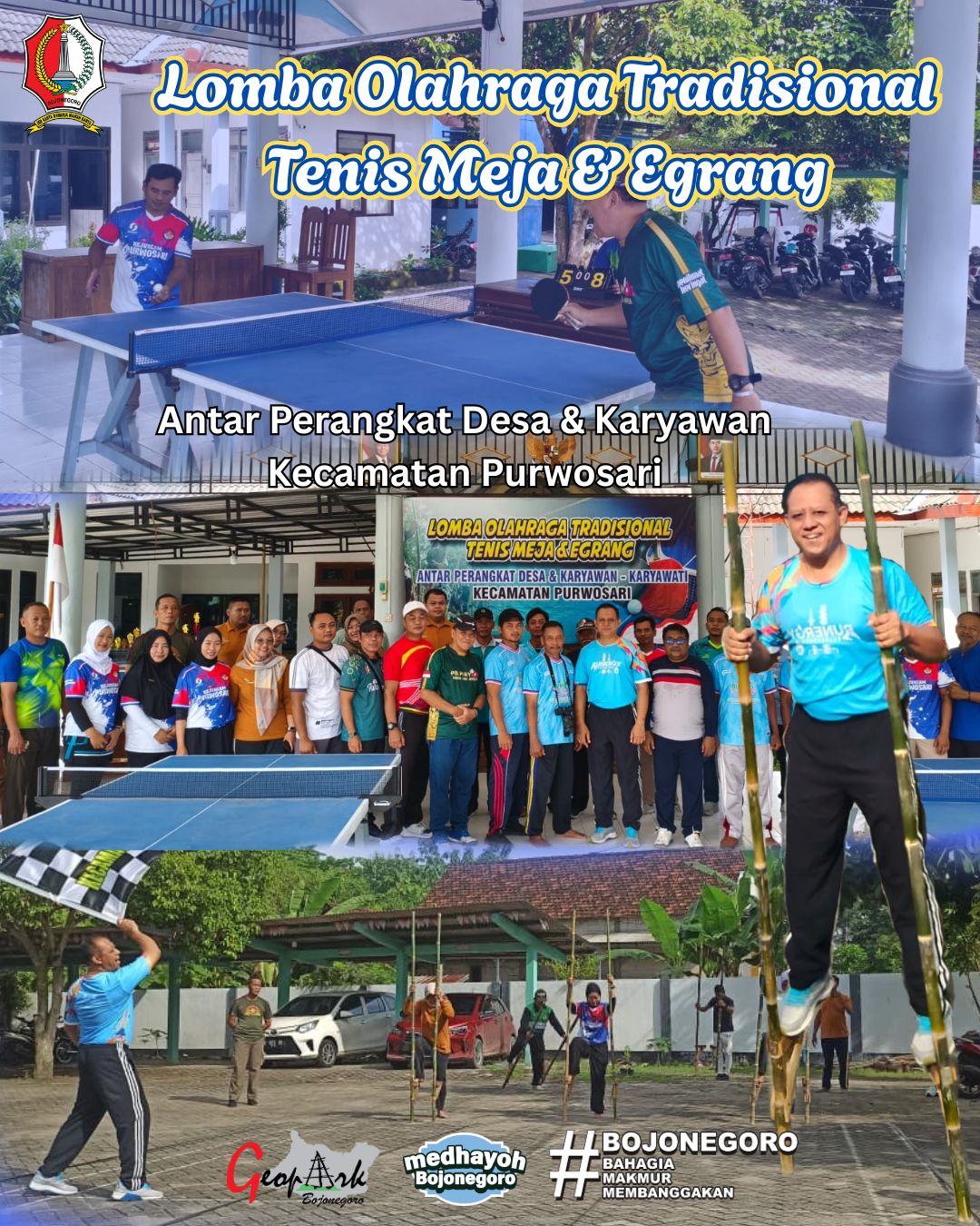 Lomba Olahraga Tradisional Egrang dan Tenis Meja